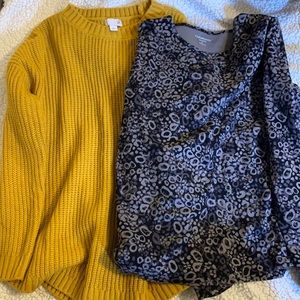 Sweater and Long Sleeve Shirt Size Large